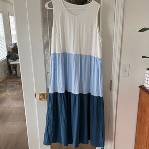 Cupshe Tricolor Sleeveless Maxi Dress